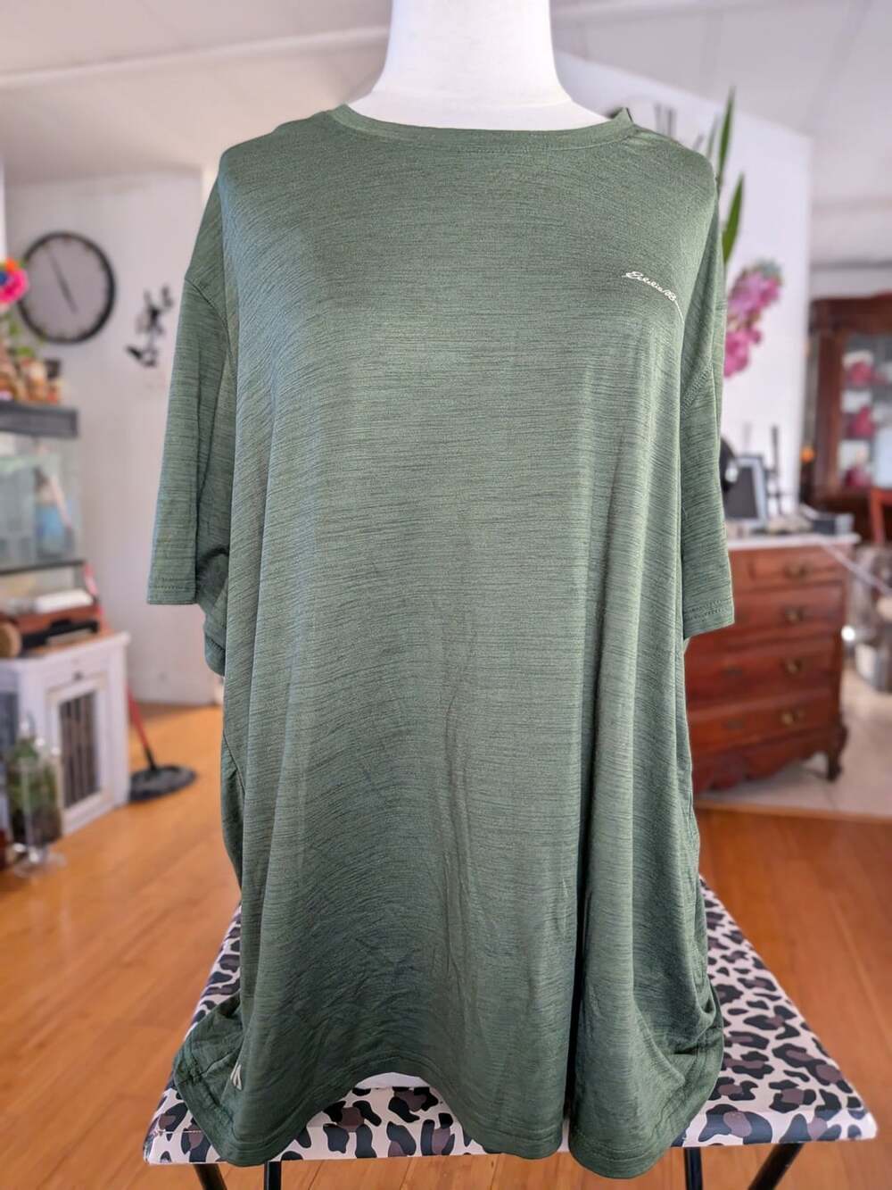 Eddie Bauer Freedry Motion Green Men's XXL Short Sleeve Athletic T-Shirt